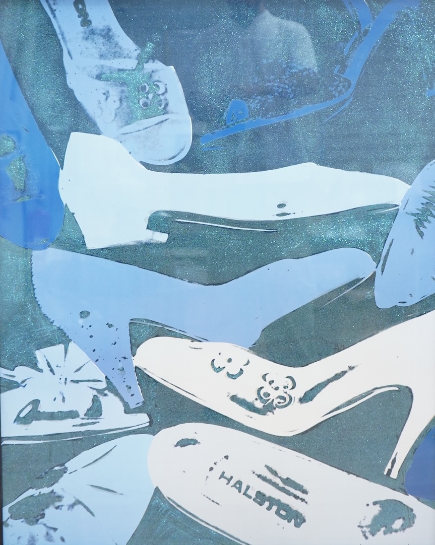 After Andy Warhol (American 1928-1987), ‘Diamond Dust Shoes’, Pop-art lithograph, The Andy Warhol Collection label and facsimile signature verso, 95 x 76cm